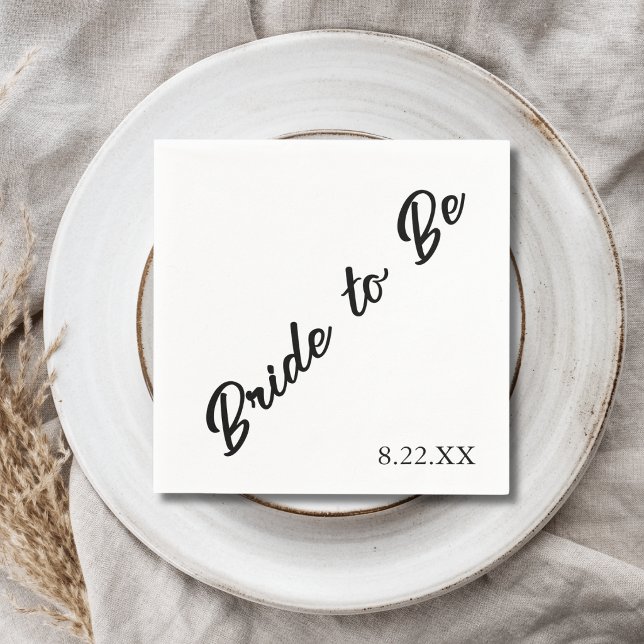 Servilleta De Papel Novia Personalizada Fecha Boda Moderna (Subido por el creador)