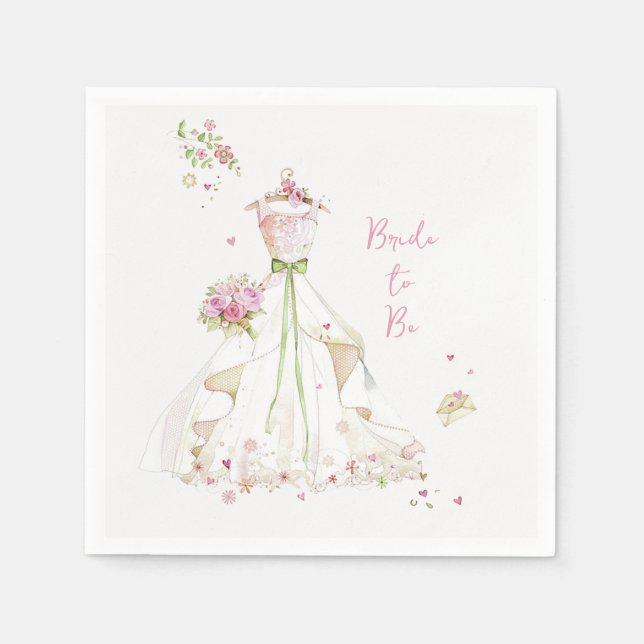 Servilleta De Papel Novia sonrojada en flor (Anverso)