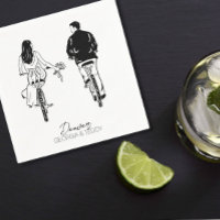 Novia y Groom en las bicicletas Boda