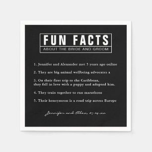 Servilleta De Papel Novia y Groom Fun Hacts Black and White Paper