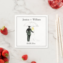 Servilleta De Papel Novia y Groom Rustic Modern Elegant Wedding