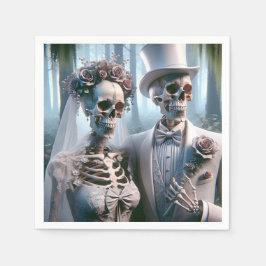 Servilleta De Papel Novia y Novio de Halloween