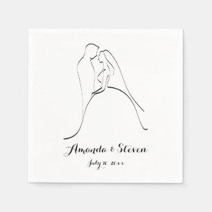 Servilleta De Papel Novia y novio   Napkins de papel boda