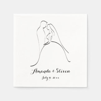 Servilleta De Papel Novia y novio | Napkins de papel boda