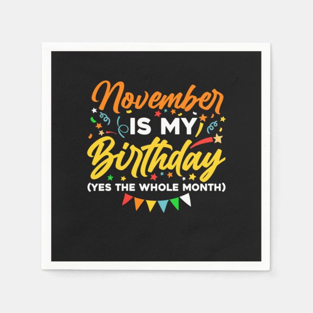 Servilleta De Papel Noviembre Es Mi Cumpleaños Todo El Mes Noviembre B (Anverso)