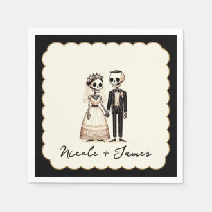 Servilleta De Papel Novios Esqueletos Novia Novio Boda Caprichosa