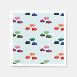 Servilleta De Papel Nuages multicolores à l'aquarelle
