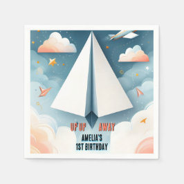 Servilleta De Papel Nube 9 Vuelos Niños Sky Joy Airplane 1º cumpleaños