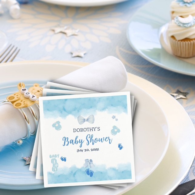 Servilleta De Papel Nube azul cielo pastel cepillo Baby Boy Shower (Subido por el creador)
