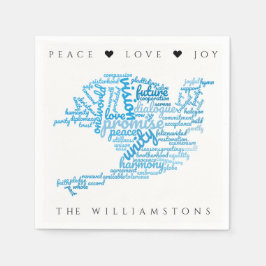 Servilleta De Papel Nube de etiqueta de la paloma elegante inspiradora