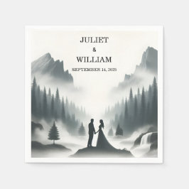 Servilleta De Papel Nube de lluvia fluvial Naturaleza Boda de montaña 