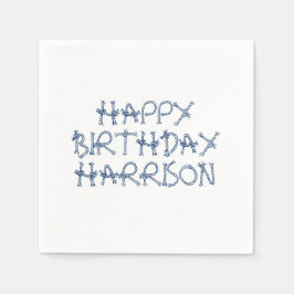 Servilleta De Papel Nube náutica nudos azul personalizado blanco Cumpl