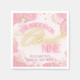 Servilleta De Papel Nube Nueve 9 Resplandor Rosa Dorado Bridal Shower
