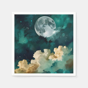 Servilleta De Papel Nubes bajo la luna