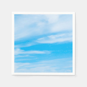Servilleta De Papel Nubes blancas del cielo azul elegante plantilla mo