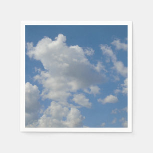 Servilleta De Papel Nubes blancas/grises y Napkin azul cielo