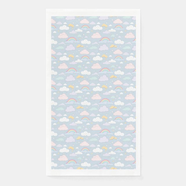 Servilleta De Papel Nubes caprichosas y arcoíris (Anverso)