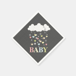 Servilleta De Papel Nubes + corazones Napkins Baby Shower