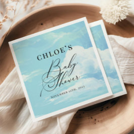 Servilleta De Papel Nubes de cielo azul de Baby Shower