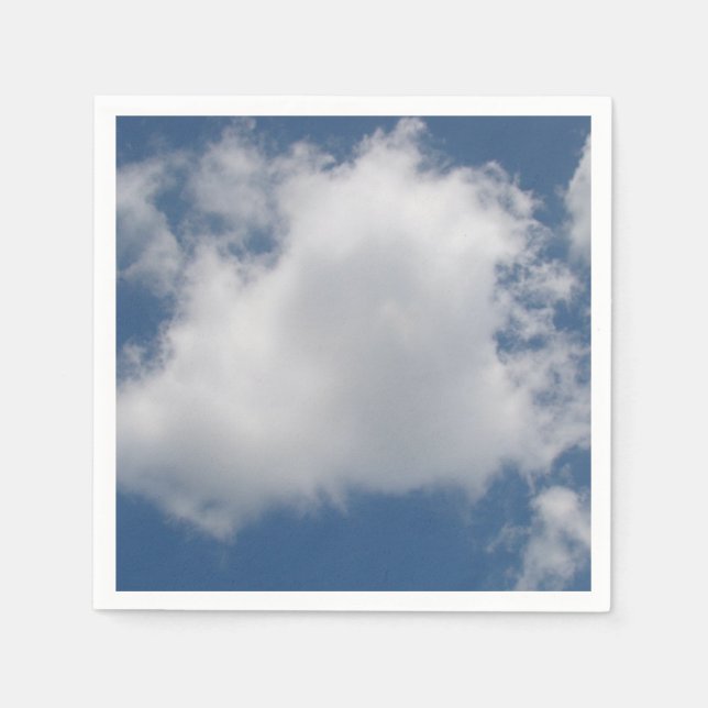 Servilleta De Papel Nubes de cúmulo sofocadas en cielo azul (Anverso)