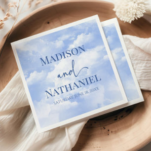 Servilleta De Papel Nubes de destellos azules y blancos Sueño de boda