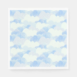 Servilleta De Papel Nubes de lluvia azul