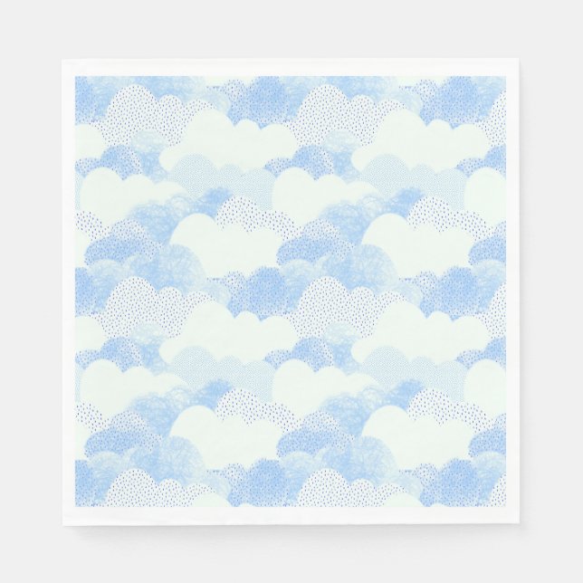 Servilleta De Papel Nubes de lluvia azul (Anverso)