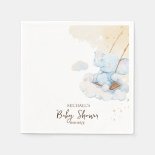 Servilleta De Papel Nubes de osito de peluche azul Baby Shower
