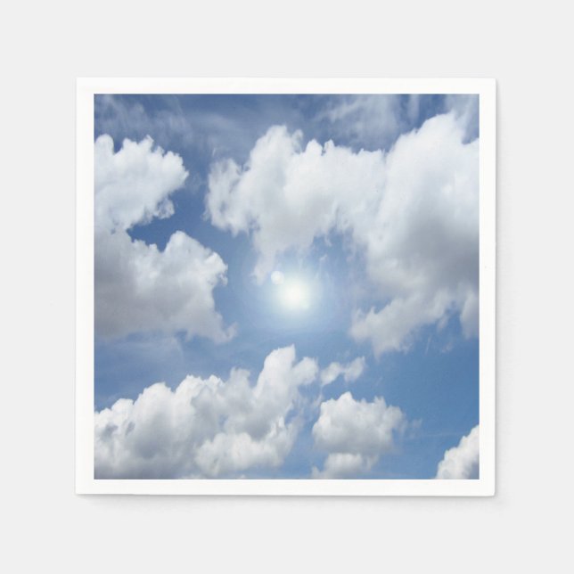Servilleta De Papel Nubes del cielo azul + tus ideas (Anverso)