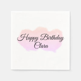 Servilleta De Papel Nubes naranjas rosas pastel feliz cumpleaños moder