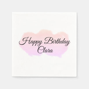 Servilleta De Papel Nubes naranjas rosas pastel feliz cumpleaños moder