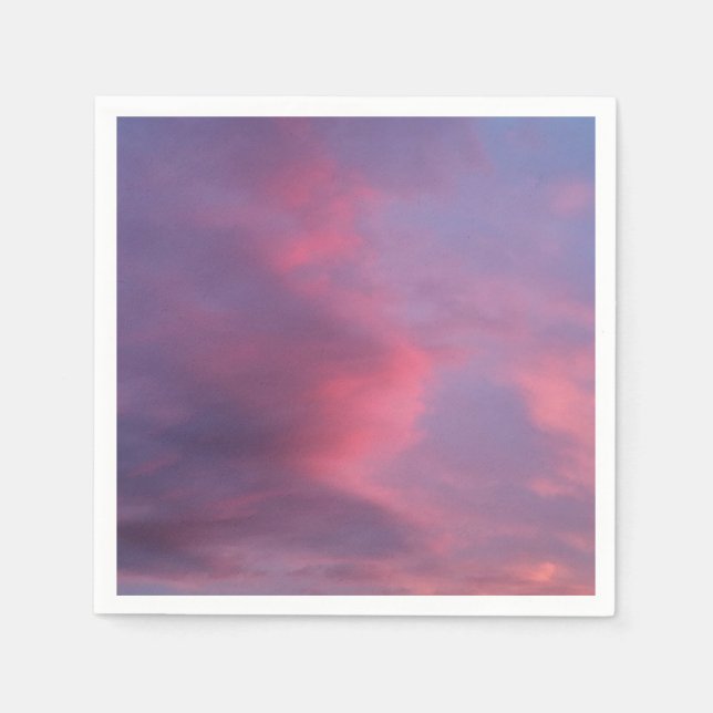 Servilleta De Papel Nubes Rosadas Azules (Anverso)