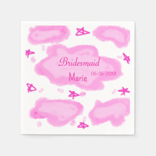 Servilleta De Papel nubes rosas estrellas pastel bridesmaid giratorio