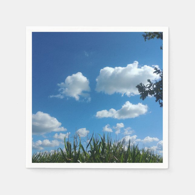 Servilleta De Papel Nubes Y Cielo Azul (Anverso)