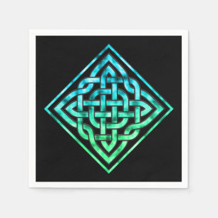 Servilleta De Papel Nudo Celta - Verde Azul Diamante