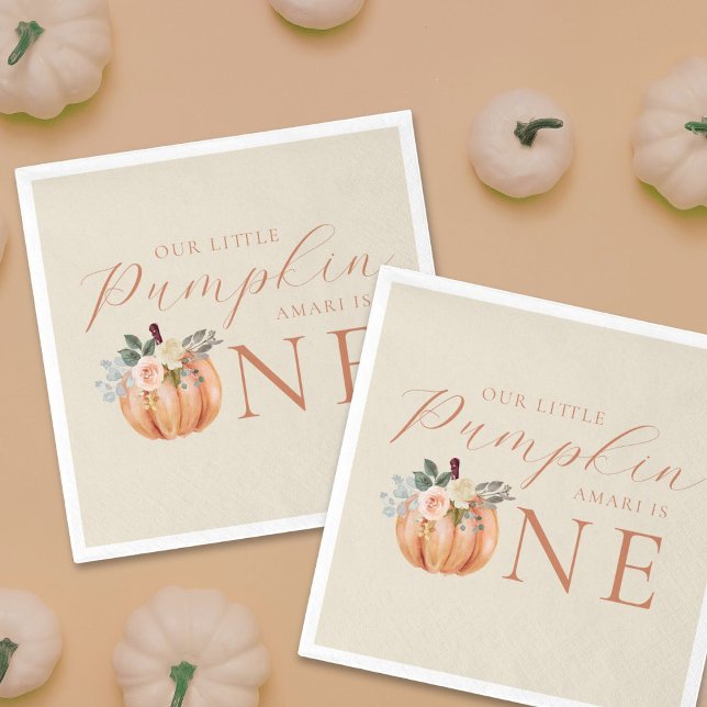 Servilleta De Papel Nuestra calabaza pequeña es un primer cumpleaños (Subido por el creador)