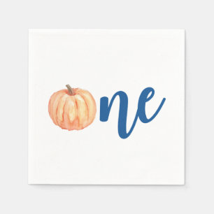 Servilleta De Papel Nuestra Calabaza Pequeña Un primer cumpleaños azul