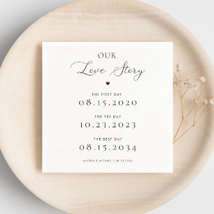 Servilleta De Papel Nuestra delicada historia de amor Boda Compromiso