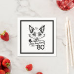 Servilleta De Papel Nuestra Foxy Mom 80th Birthday Party White Fox<br><div class="desc">En estas servilletas blancas de fiesta aparece un zorro lindo. Feliz cumpleaños 80 a "Nuestra zorra". Un gran diseño para mamá,  abuela,  hermana,  tía o novias. Para cambiar el texto,  haga clic en el botón de personalización. Este diseño contiene A.I.</div>