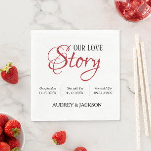 Servilleta De Papel Nuestra Historia de Amor Boda
