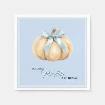 Nuestra pequeña calabaza cae Baby Shower Blue Baby