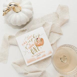 Servilleta De Papel Nuestra Pequeña Calabaza Cumple Uno 1er Cumpleaños