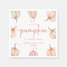 Nuestra pequeña calabaza Pink White Fall Fiesta de