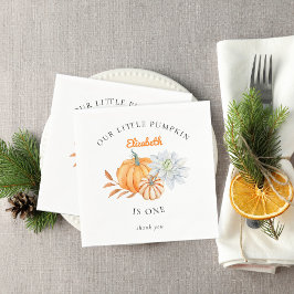 Servilleta De Papel Nuestra pequeña calabaza primera acuarela floral d