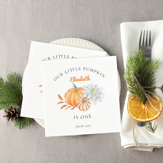 Servilleta De Papel Nuestra pequeña calabaza primera acuarela floral d (Subido por el creador)