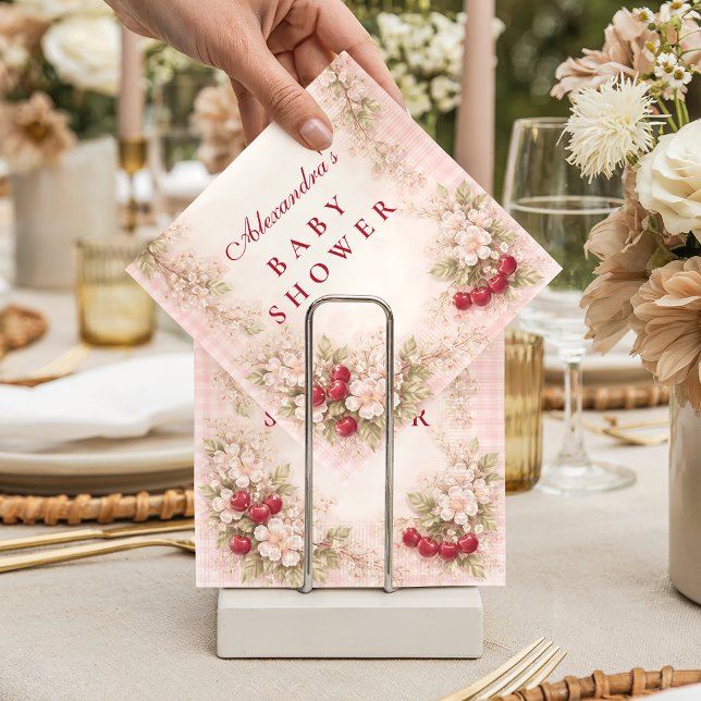 Servilleta De Papel Nuestra Pequeña Fiesta de Bebé Flor de Cerezo (Subido por el creador)
