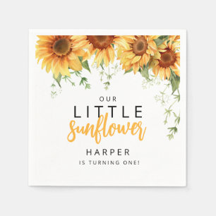 Servilleta De Papel Nuestra pequeña fiesta de cumpleaños de girasol