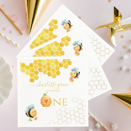 Servilleta De Papel Nuestra pequeña miel cumple un cumpleaños de abeja