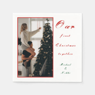 Servilleta De Papel Nuestra primera Navidad juntos Foto personalizada