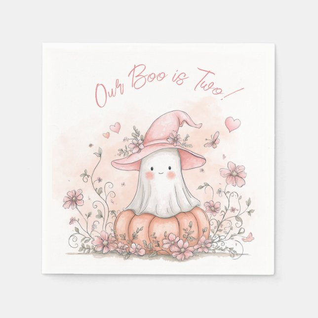 Servilleta De Papel Nuestro Boo Cumple Dos en Halloween (Anverso)